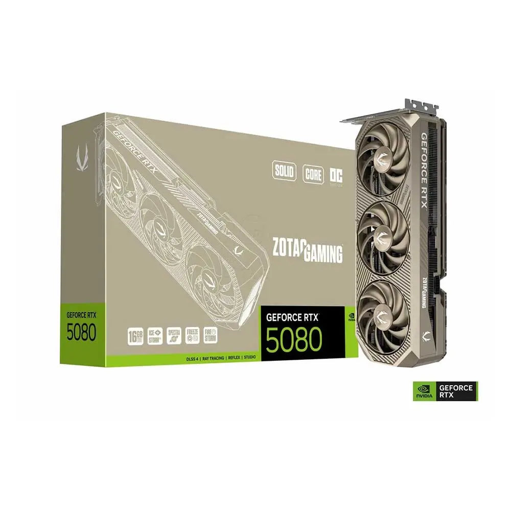 Zotac Gaming RTX 5080 Solid Core OC 20th Anniversary Edition 16GB GDDR7 Graphics Card (ZT-B50800J2S-10P) – TechCure India