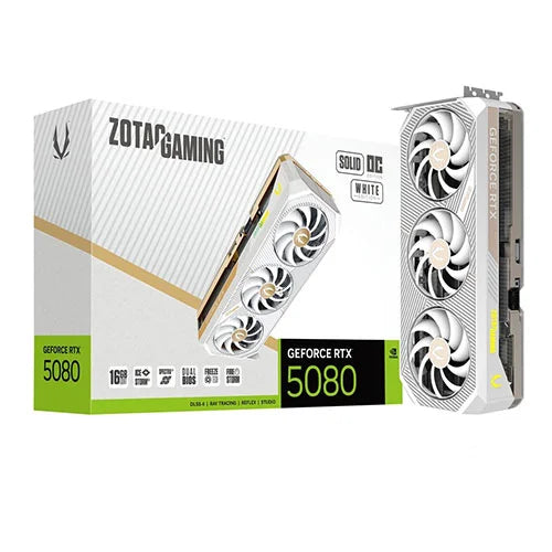 Zotac Gaming RTX 5080 Solid OC White 16GB GDDR7 Graphics Card – Model ZT-B50800Q-10P – TechCure India
