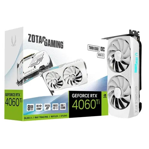 Zotac GeForce Rtx 4060 Ti 8Gb Twin Edge Oc White Edition Graphics Card (ZT-D40610Q-10M) – TechCure India