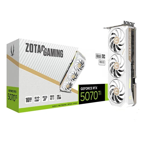 Zotac RTX 5070 Ti Solid Core OC White Edition 16GB Graphics Card – Model ZT-B50710Q2-10P – TechCure India