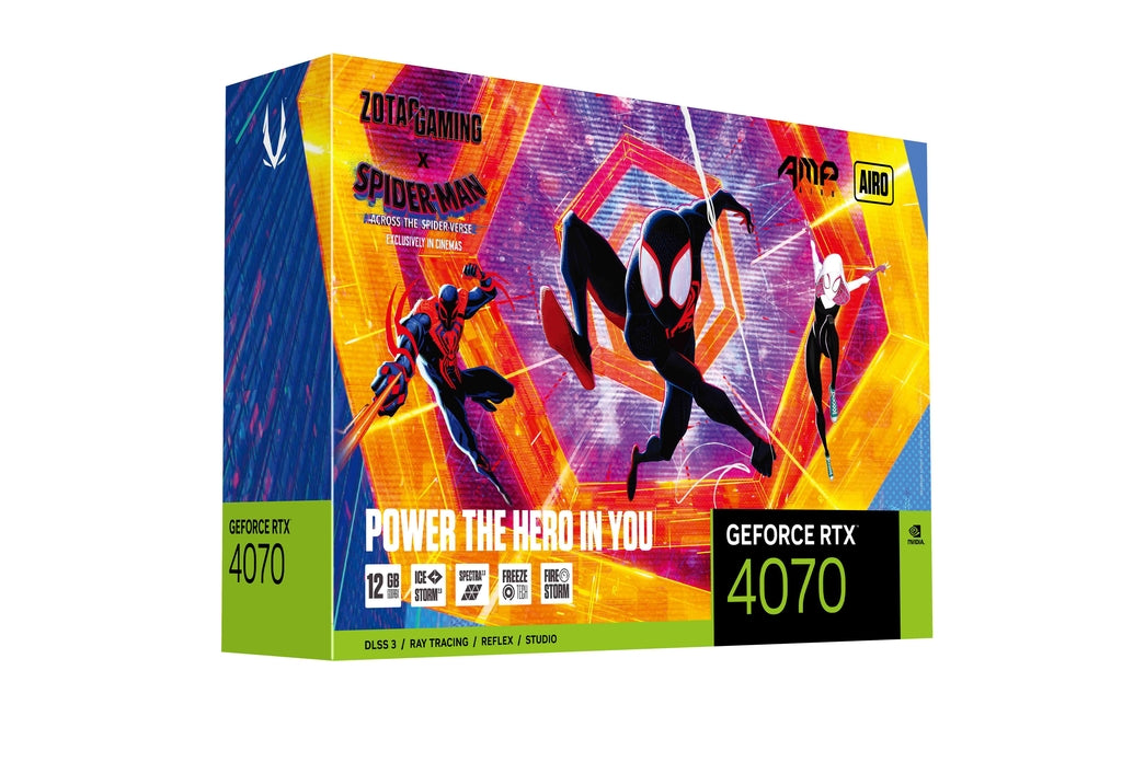 ZOTAC Gaming GeForce RTX 4070 AMP Airo Spider-Man Across The Spider-Verse Bundle Nvidia Graphic Card - 6